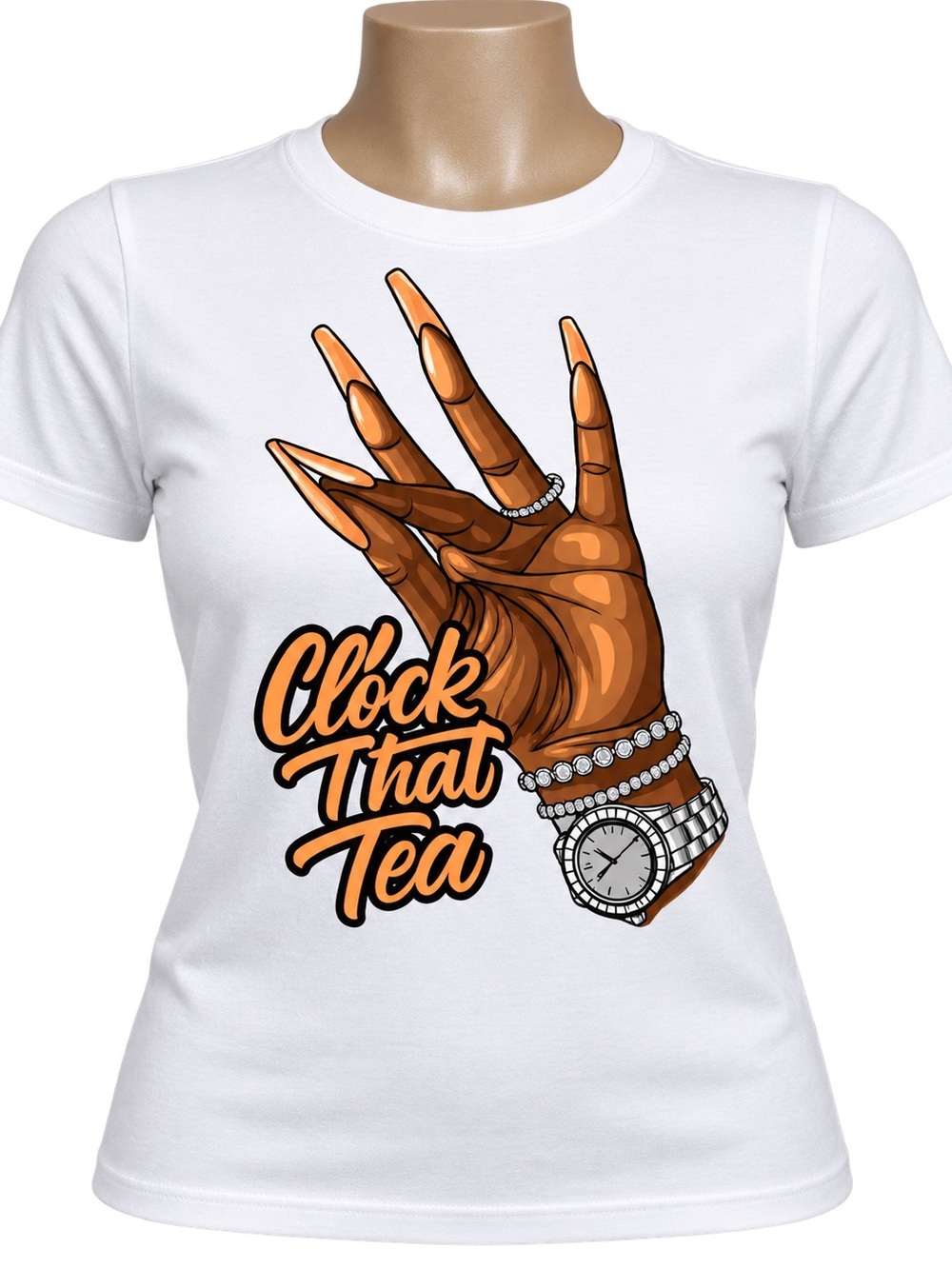 Clock That Tea Graphic Tee - White